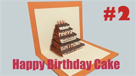 Happy Birthday Cake #2 - Pop-Up Card Tutorial - YouTube