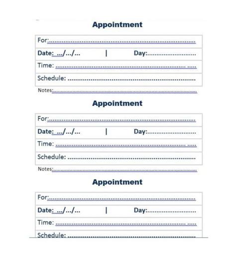 40+ Appointment Cards Templates & Reminders