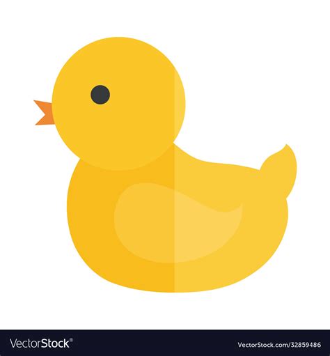 Cartoon rubber duck toy object for small children Vector Image