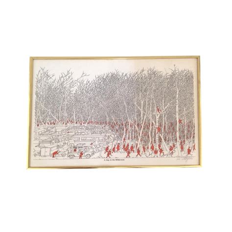 Signed Vintage Framed Illustration “a Day in the Wilderness” by Bruce ...