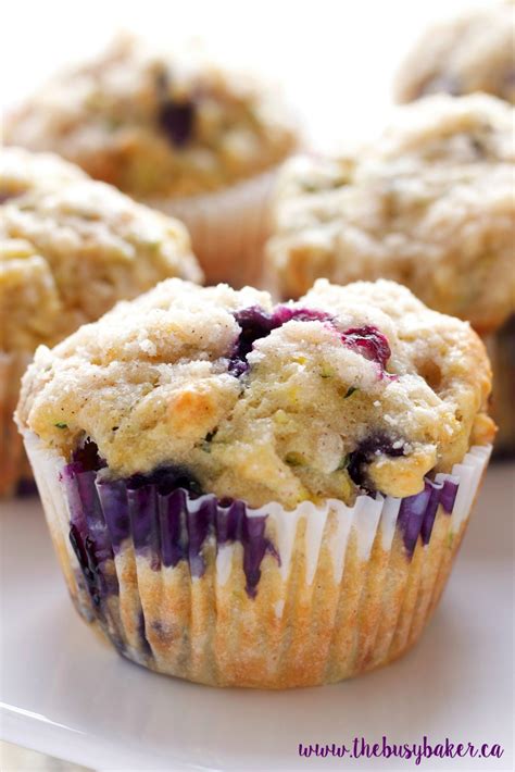 Zucchini Blueberry Muffins - The Busy Baker