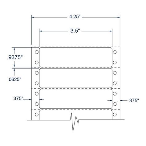 3.5" x 0.9375" One Across White pinfeed Tape Reel Labels (5000 Labels per Sheet)