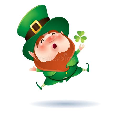 Leprechaun y trébol ilustración del vector. Ilustración de animado - 49859497