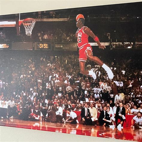 Michael Jordan Free Throw Line Dunk Poster Canvas Wall Art | Etsy