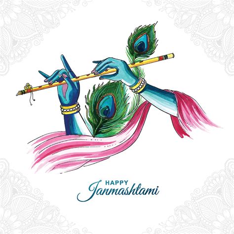 Peacock feather for shree krishna janmashtami festival card background 9967632 Vector Art at ...