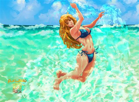 ArtStation - Nami at the Beach WIP