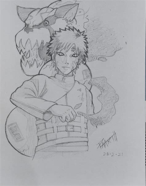 [Artwork] GAARA AND SHUKAKU, by Paarth Gupta (me) : Naruto