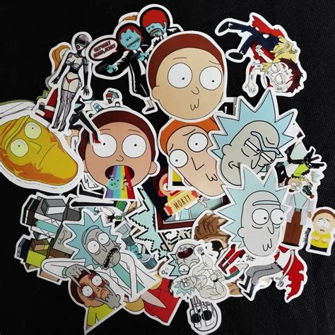 35pcs/lot Fun Cartoon Rick And Morty Stickers For Car Doodle stickers Laptop Luggage Skateboard ...