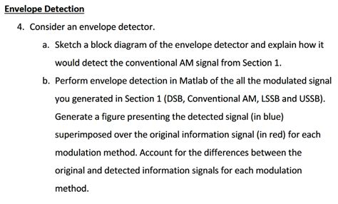 Envelope Detection 4. Consider an envelope detector. | Chegg.com