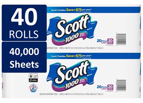 1,000 sheets, 45 rolls Scott 1000 Limited Edition Bath Tissue Janitorial & Sanitation Supplies ...