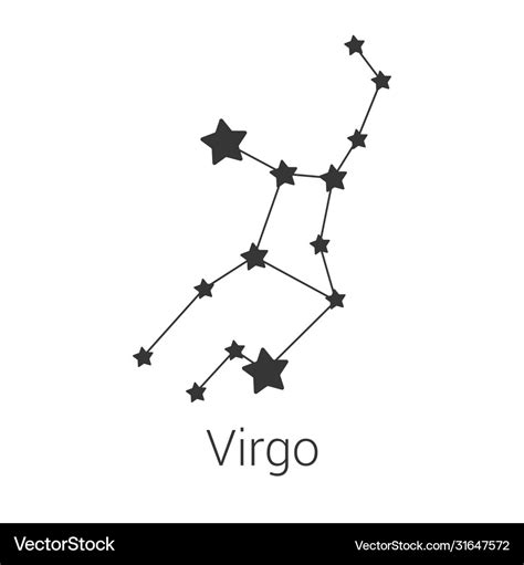 Virgo sign constellation isolated icon Royalty Free Vector