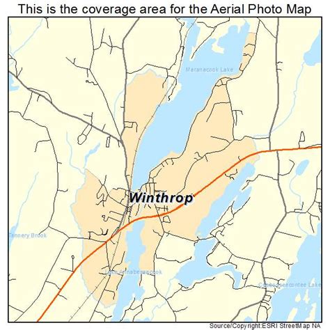 Aerial Photography Map of Winthrop, ME Maine