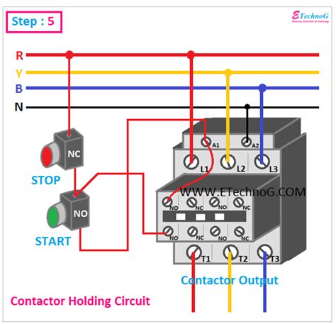 Contactor holding circuit with Push Button Switch - ETechnoG