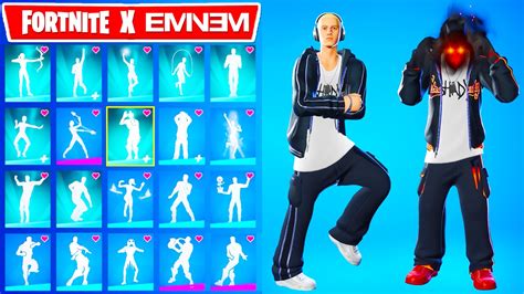 Fortnite EMINEM Skin Showcase with Icon Series Emotes & Legendary Dances (Slim Shady, Mask Up ...