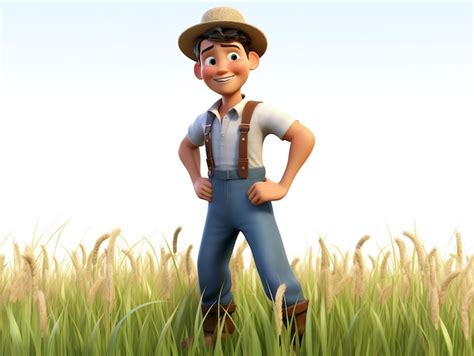 Premium AI Image | 3d pixar character portraits farmer