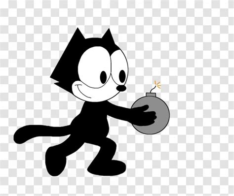 Felix The Cat VFA-31 Sticker Clip Art - Black And White Transparent PNG