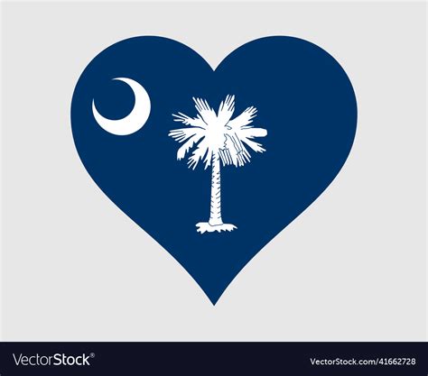 South carolina usa love state heart flag sc us Vector Image