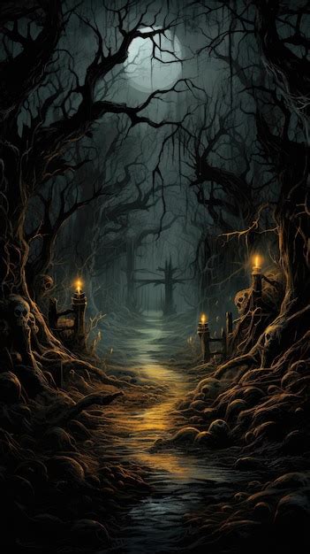 Premium AI Image | spooky forest commemorating Halloween