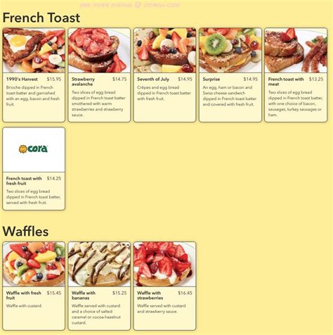 Menu at Cora Breakfast and Lunch restaurant, Abbotsford