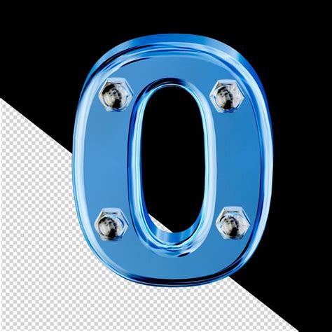 Premium PSD | Blue ice symbol with bolts number o