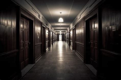 Premium AI Image | an empty spooky hallway