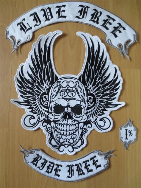 the flying skull Huge Wings large Embroidery Patches for Jacket Motorcycle Biker Ride free-in ...