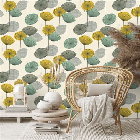 Dandelion Clocks Wallpaper - Chaffinch - By Sanderson - DOPWDA104