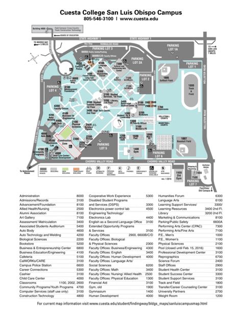 San Luis Obispo Campus map