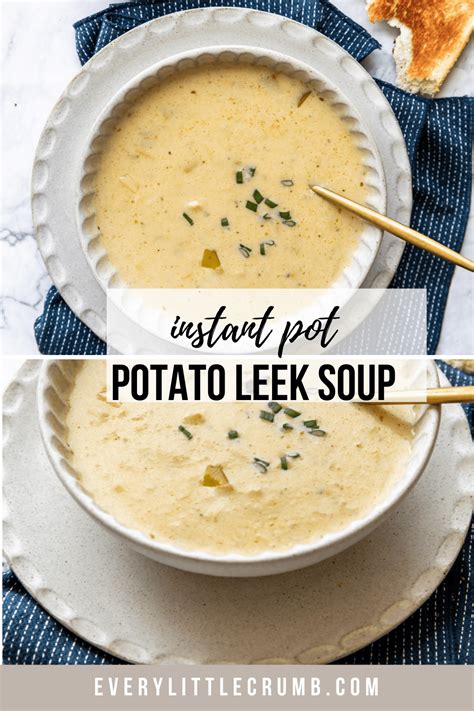 Instant Pot Potato Leek Soup - Every Little Crumb with stovetop option- Every Little Crumb