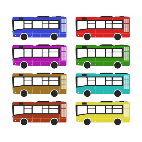 Set Of City Bus On White Background 2038254 Vector Art at Vecteezy