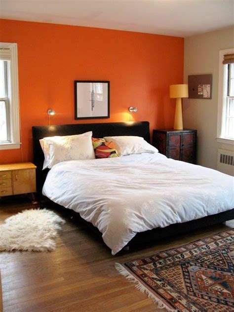 Lucy & Thomas Say Goodbye to their Artful Family Home | Orange bedroom walls, Bedroom orange ...