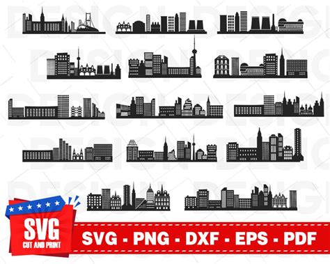 9 LANDSCAPE Svg City Svg Skyline Svg City Landscape - Etsy