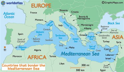 Map of the Mediterranean Sea