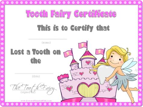 Tooth Fairy Certificate