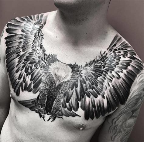 Flying Eagle With Talons Ready, Mens Chest Tattoo