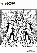 Mean Looking Thor  Coloring Pages For Kids sketch template