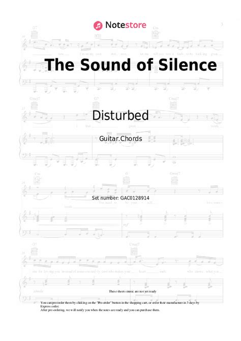 The Sound of Silence chords guitar Disturbed in Note-Store.com | Guitar.Chords SKU GAC0128914