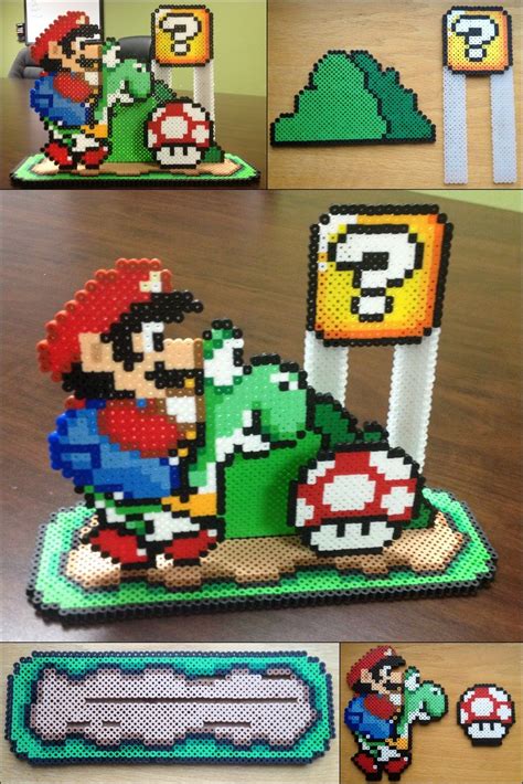 Mario Perler Bead Patterns 3D | Perler beads designs, Perler bead mario ...