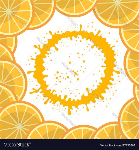 Fresh orange sliced frame with circle orange Vector Image