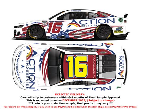 AJ Allmendinger 2023 Action Industries Patriotic 1:64 Nascar Diecast