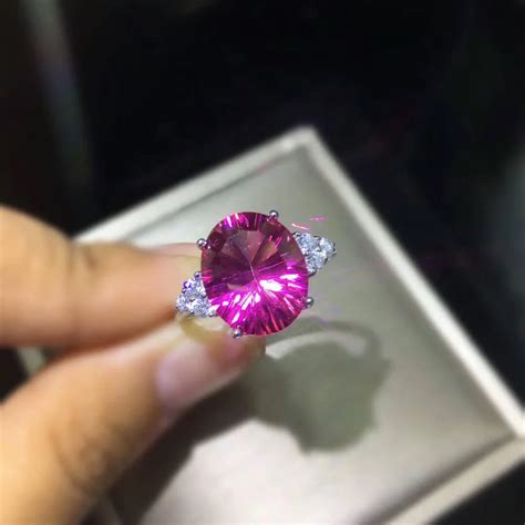 New Arrival 100% Real Natural Pink Topaz Oval 10x12mm 925 Sterling ...