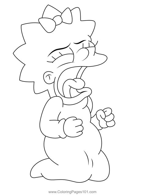 Maggie Big Cry Coloring Page for Kids - Free Maggie Simpson Printable Coloring Pages Online for ...