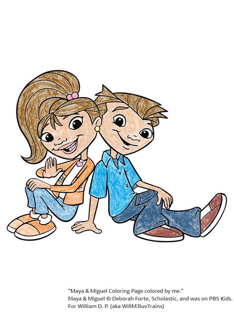 Maya and Miguel coloring sheet drawn by Me by BenjaminTheTrainGuy on ...