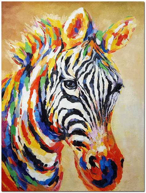 Hand Painted Impressionist Zebra Oil Painting on Canvas | Etsy | Zebra painting, Animal ...