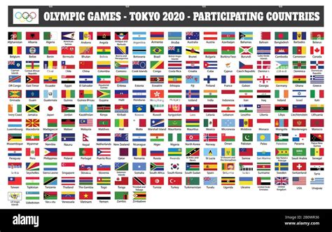 Olympic Games - Tokyo 2020-Participating Countries Flags Stock Photo - Alamy