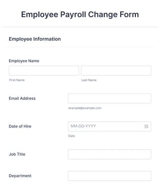 Employee Payroll Change Form Template | Jotform