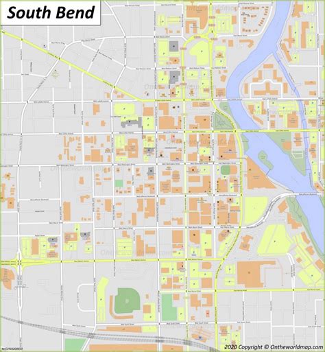 South Bend Downtown Map - Ontheworldmap.com