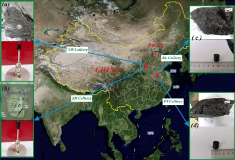 Sampling distribution of coal samples. The map of China was downloaded ...