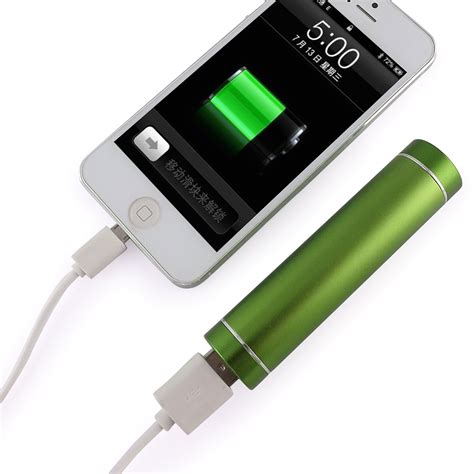 Light Green Portable USB Cell Phone Charger Power Bank iPhone Samsung PSP HTC - Batteries