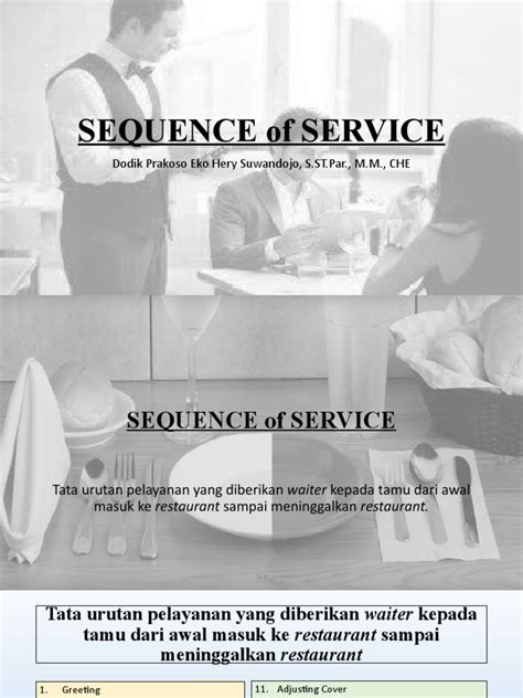 SEQUENCE of SERVICE | PDF | Tableware | Waiting Staff